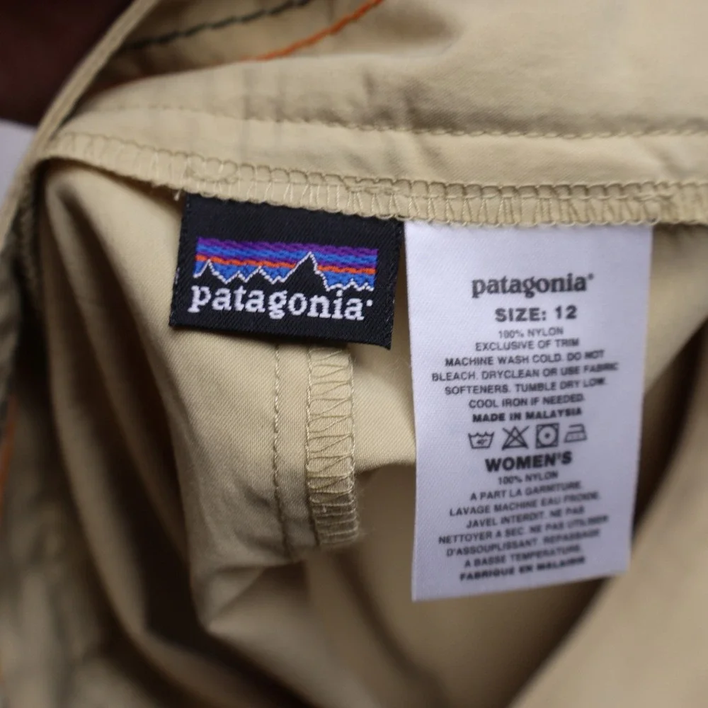 Patagonia Skirt Womens 12 Beige Continental Long Lightweight Maxi Back Slit
